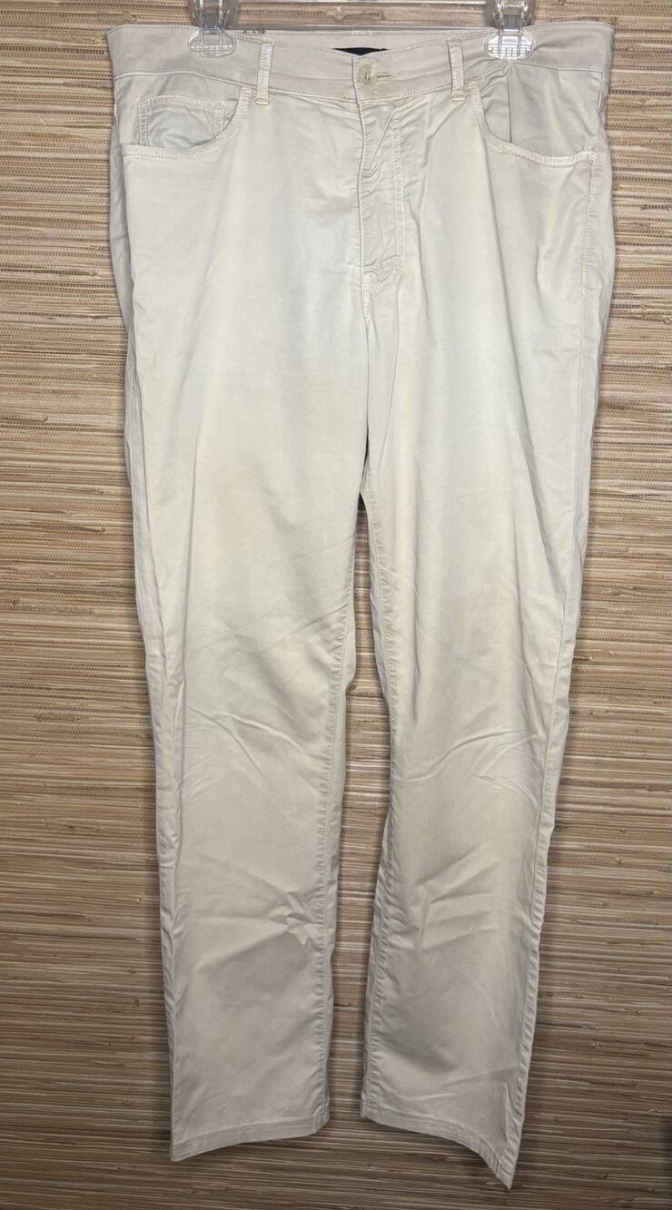 Scott Barber Made In Italy 5-Pocket Comfort Stretch Chino Pants Khaki Sz 34